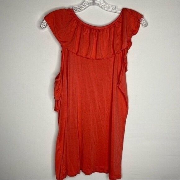 5/$25 Lifestyle Attitude by Larry Levine Pink Sleeveless Ruffle Stretch Tank Top - Picture 5 of 6